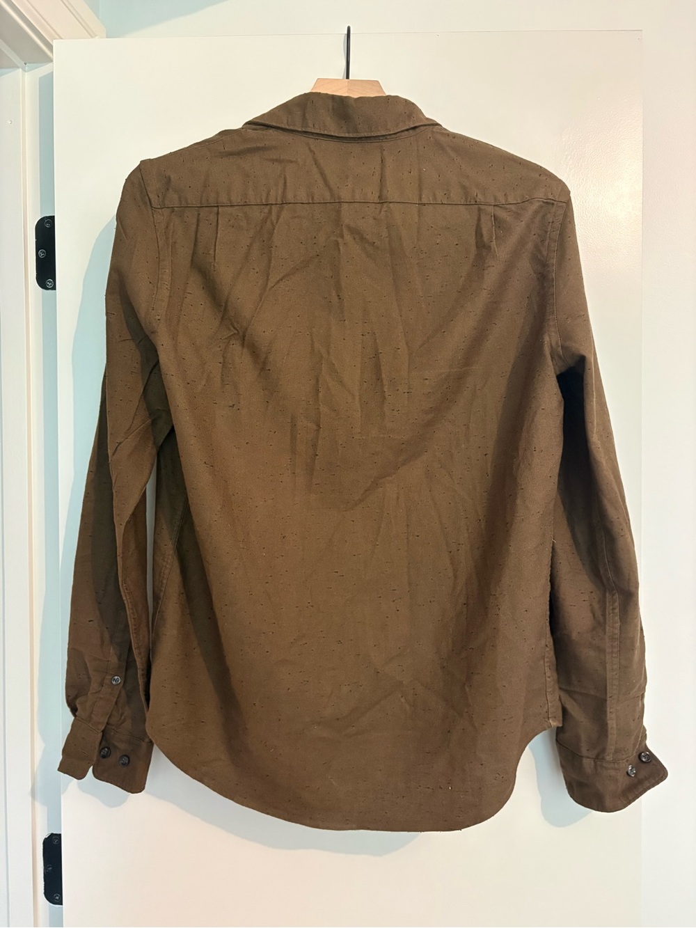 Express Men's Brown Long-Sleeve Casual Button-Down Shirt
